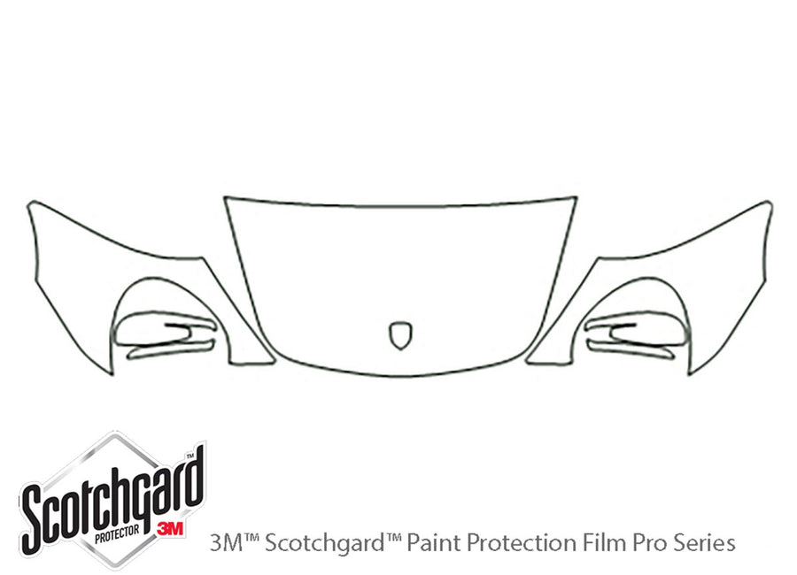 911 3M Clear Bra Hood Precut PPF Diagram