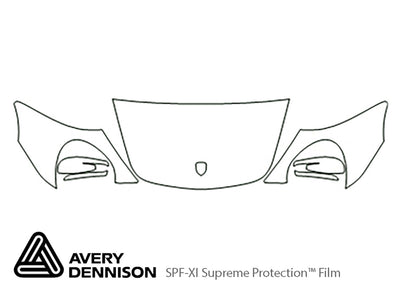 911 Avery Dennison Clear Bra Hood Precut PPF Diagram