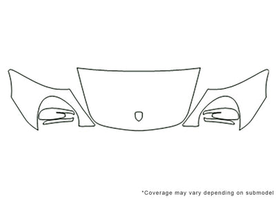 911 3M Clear Bra Hood Precut PPF Diagram