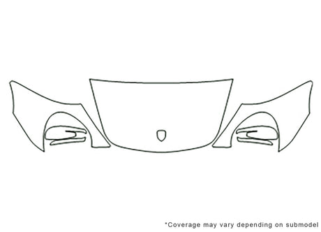 911 3M Clear Bra Hood Precut PPF Diagram
