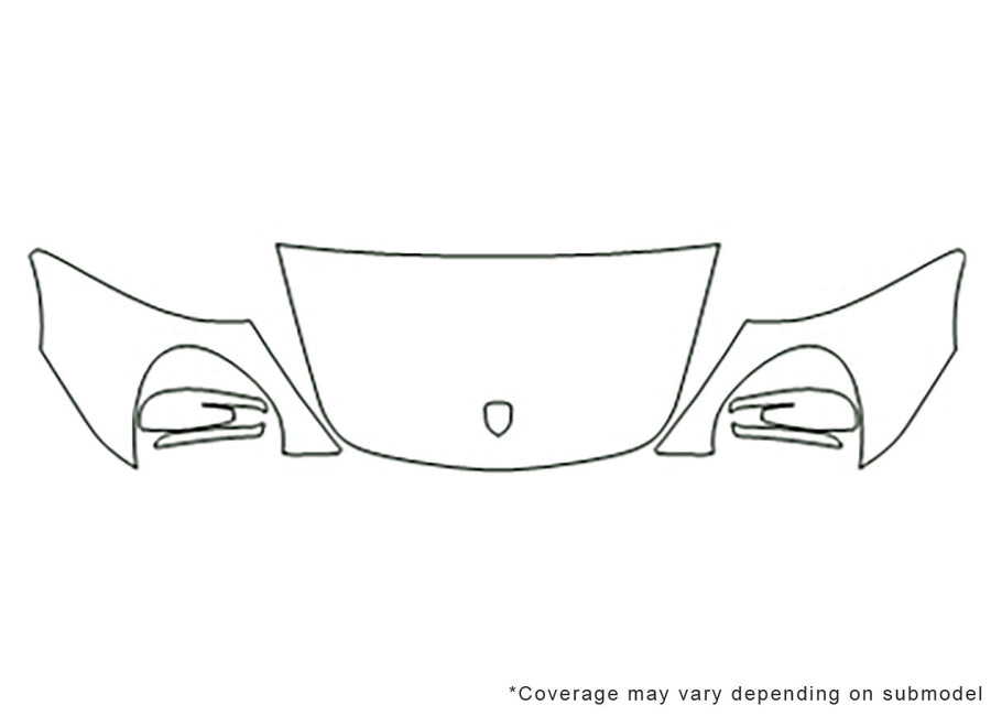911 3M Clear Bra Hood Precut PPF Diagram