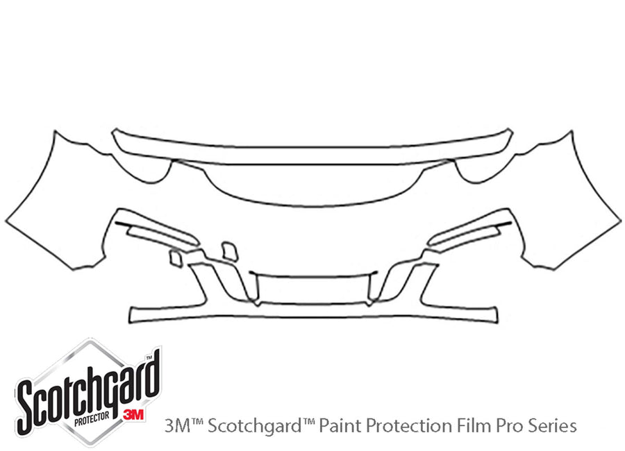 911 3M Clear Bra Bumper Precut PPF Diagram