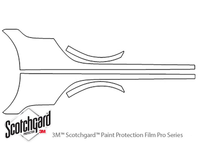 911 3M Clear Bra Door Cup Precut PPF Diagram