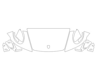 911 Avery Dennison Clear Bra Hood Precut PPF Diagram