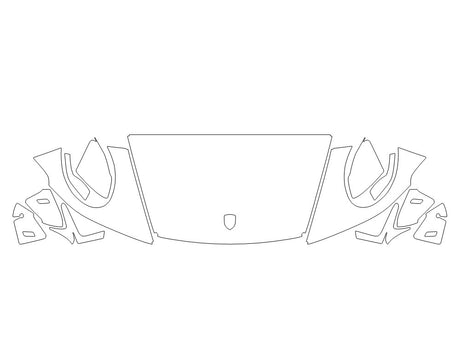911 Avery Dennison Clear Bra Hood Precut PPF Diagram