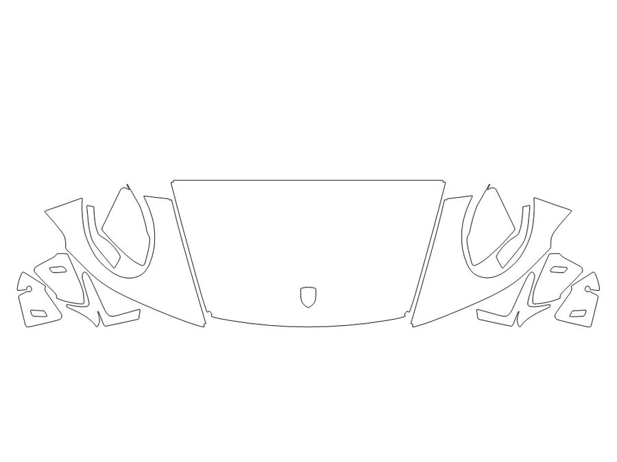 911 Avery Dennison Clear Bra Hood Precut PPF Diagram