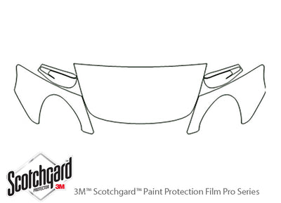 boxster 3M Clear Bra Hood Precut PPF Diagram