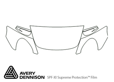 boxster Avery Dennison Clear Bra Hood Precut PPF Diagram