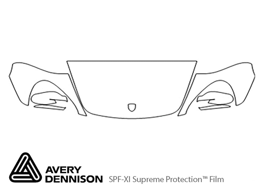boxster Avery Dennison Clear Bra Hood Precut PPF Diagram