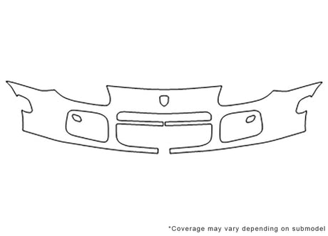 cayenne Avery Dennison Clear Bra Bumper Precut PPF Diagram