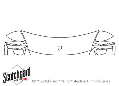 cayenne 3M Clear Bra Hood Precut PPF Diagram