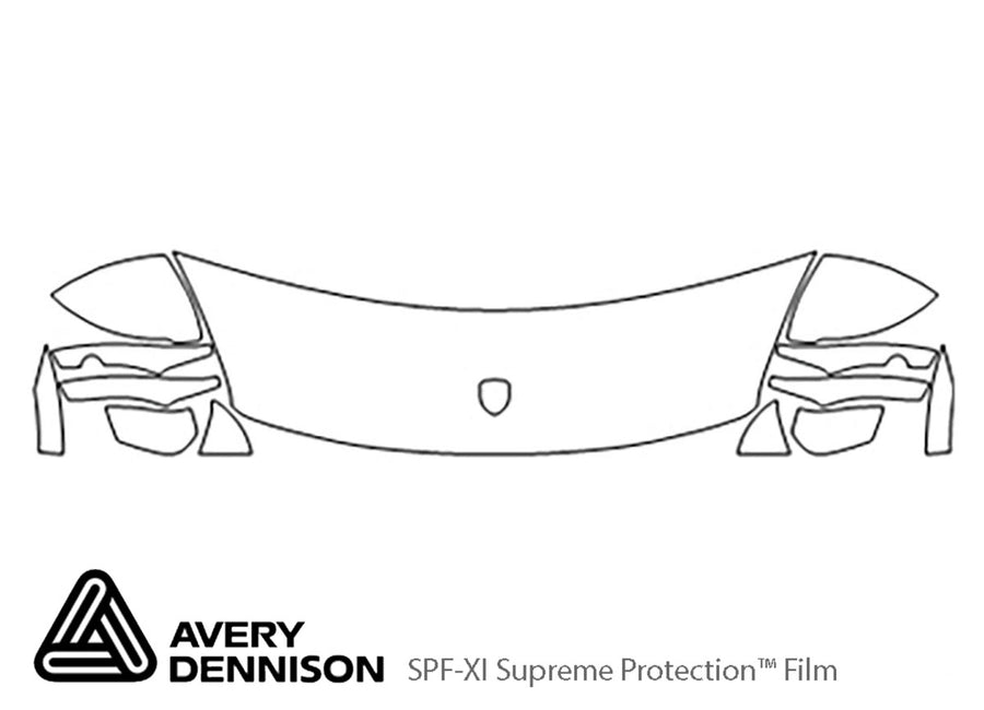 cayenne Avery Dennison Clear Bra Hood Precut PPF Diagram