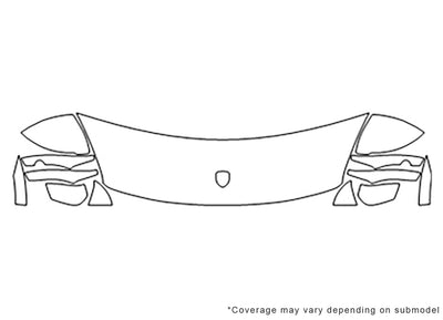cayenne 3M Clear Bra Hood Precut PPF Diagram