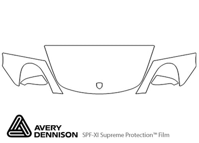 cayman Avery Dennison Clear Bra Hood Precut PPF Diagram