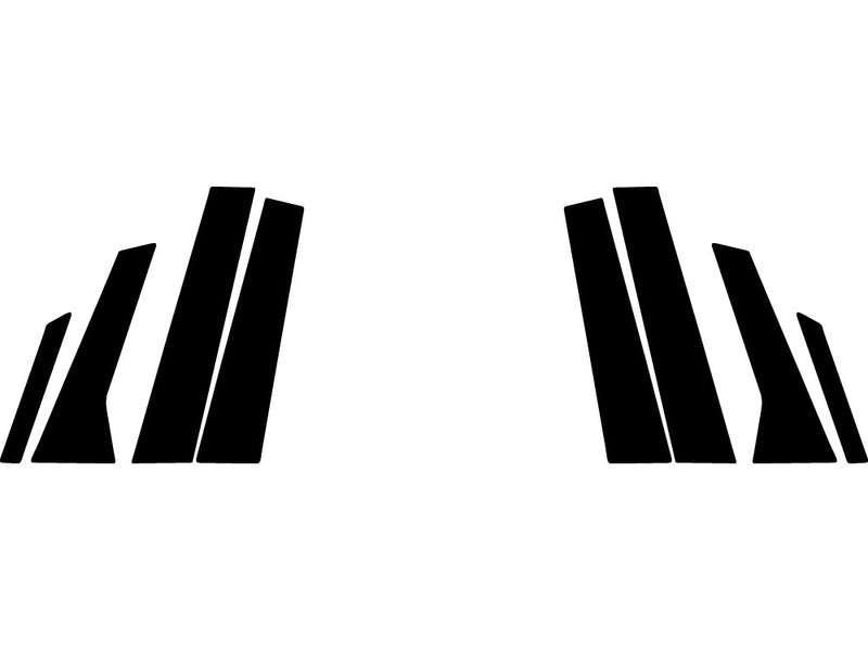 porsche macan 2015-2021 Brushed Aluminum Black Pillar Trim Diagram