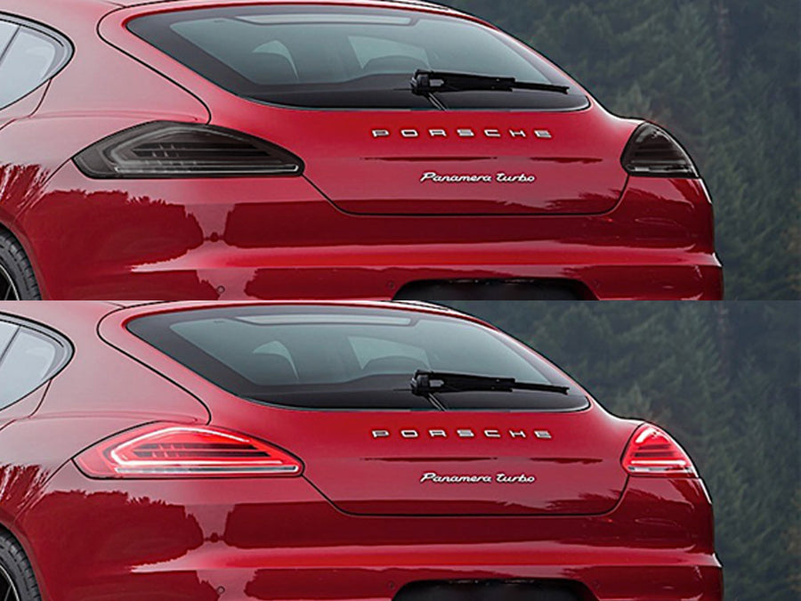 panamera Before and After Smoked Taillights