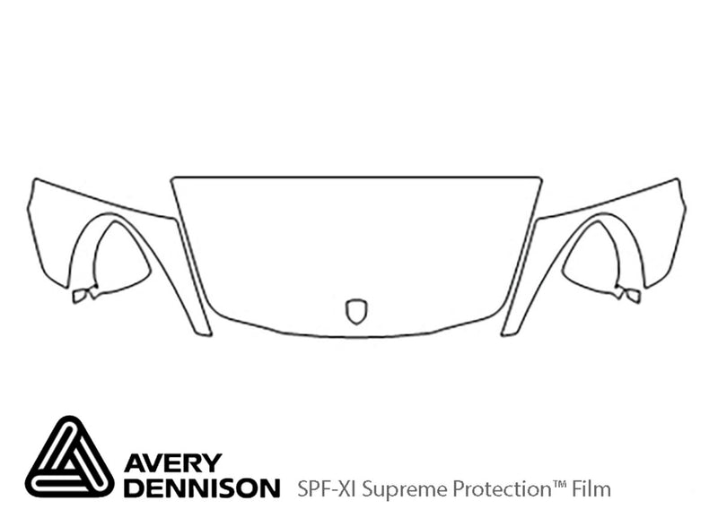 panamera Avery Dennison Clear Bra Hood Precut PPF Diagram
