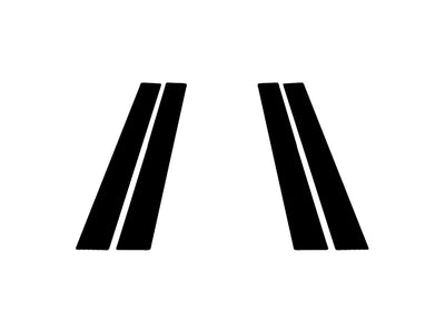 porsche panamera 2017-2023 Matte Black Pillar Trim Diagram