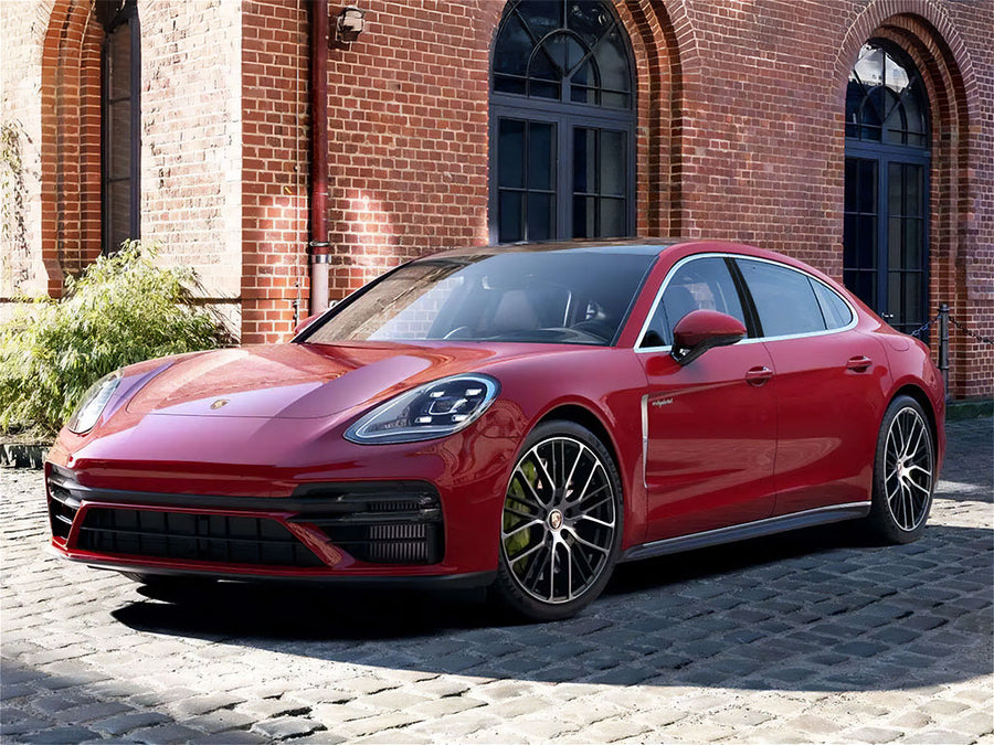 porsche panamera 2017-2023 Brushed Aluminum Black Pillar Trim