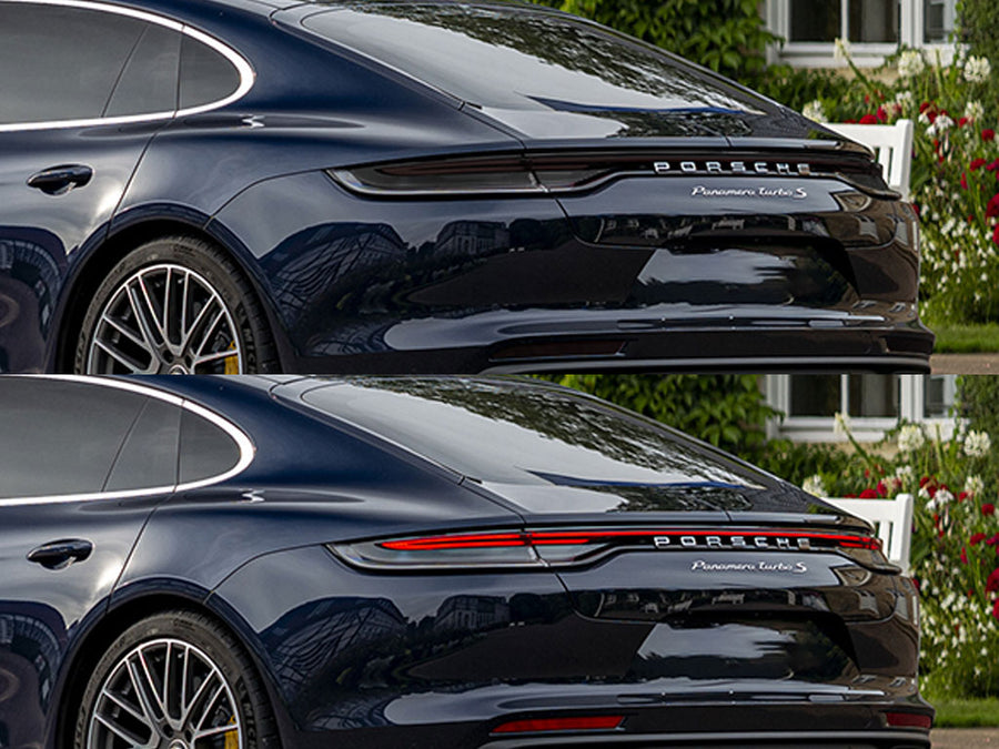 panamera Before and After Smoked Taillights