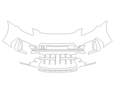 panamera 3M Clear Bra Bumper Precut PPF Diagram