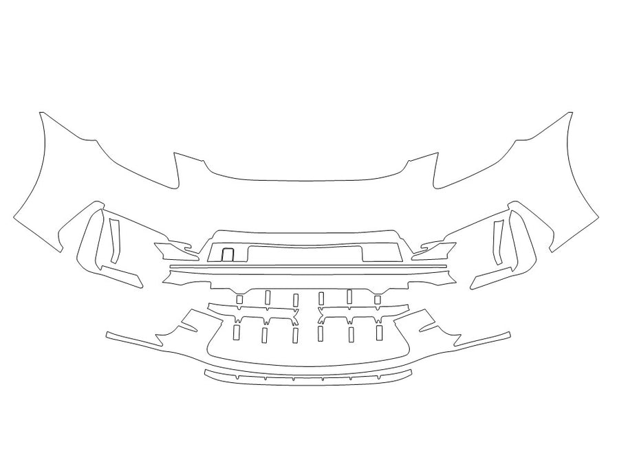 panamera Avery Dennison Clear Bra Bumper Precut PPF Diagram