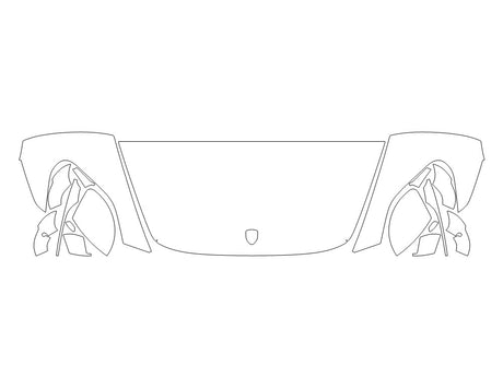 panamera 3M Clear Bra Hood Precut PPF Diagram