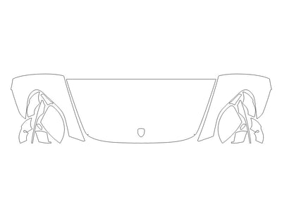 panamera Avery Dennison Clear Bra Hood Precut PPF Diagram