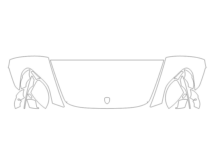 panamera Avery Dennison Clear Bra Hood Precut PPF Diagram
