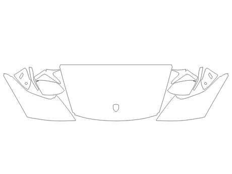taycan 3M Clear Bra Hood Precut PPF Diagram