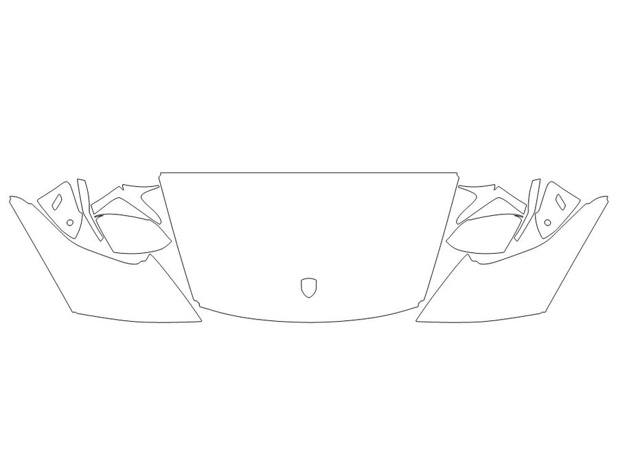 taycan 3M Clear Bra Hood Precut PPF Diagram