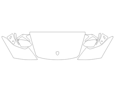 taycan Avery Dennison Clear Bra Hood Precut PPF Diagram