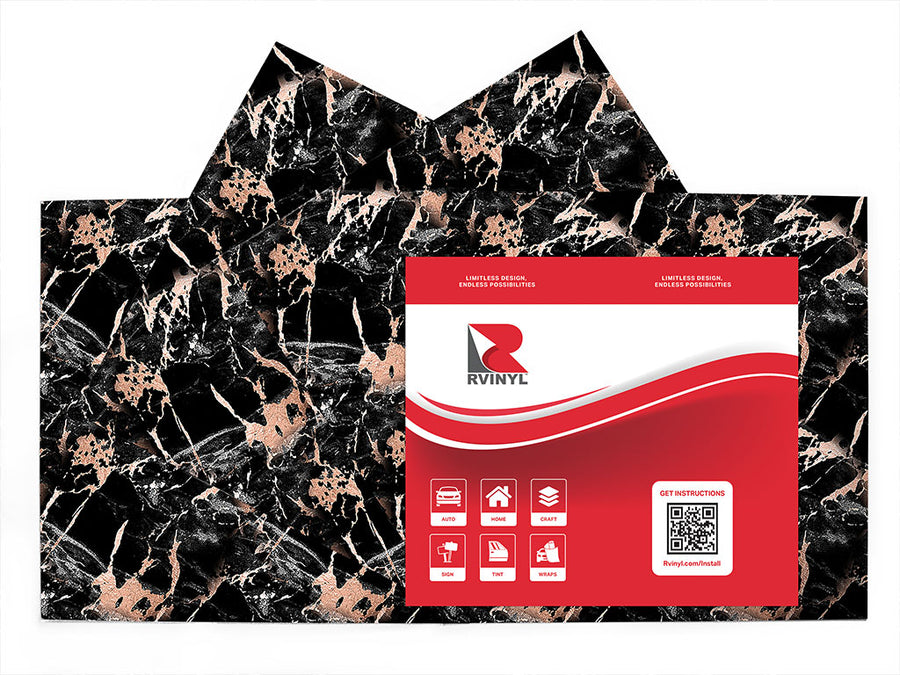 porto black marble stone Craft Vinyl Sheet Pack