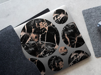 porto black marble stone DIY Laptop Stickers