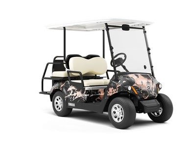 Porto Black Marble Wrapped Golf Cart