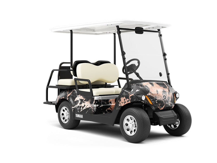 Porto Black Marble Wrapped Golf Cart
