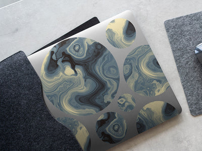 poured acrylic epoxy resin DIY Laptop Stickers