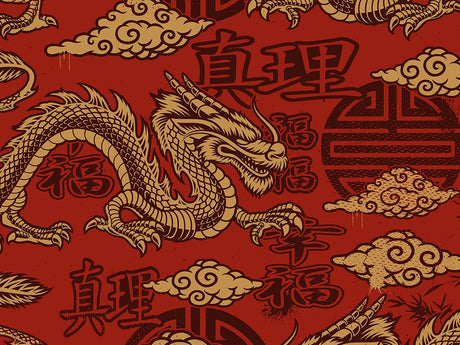 Powerful Loong Fantasy Vinyl Wrap Pattern~Rwraps Series 914 Digitally Printed Vinyl Wrap~0