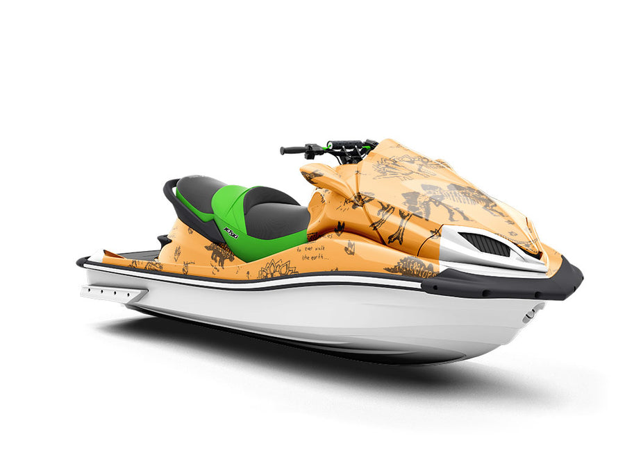 Prehistoric Parchment Dinosaur Jet Ski Vinyl Customized Wrap
