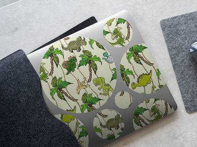 prehistoric party dinosaur DIY Laptop Stickers
