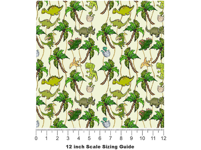 Prehistoric Party Dinosaur Vinyl Film Pattern Size 12 inch Scale~Rwraps Prehistoric Party Dinosaur Sizing Chart~2