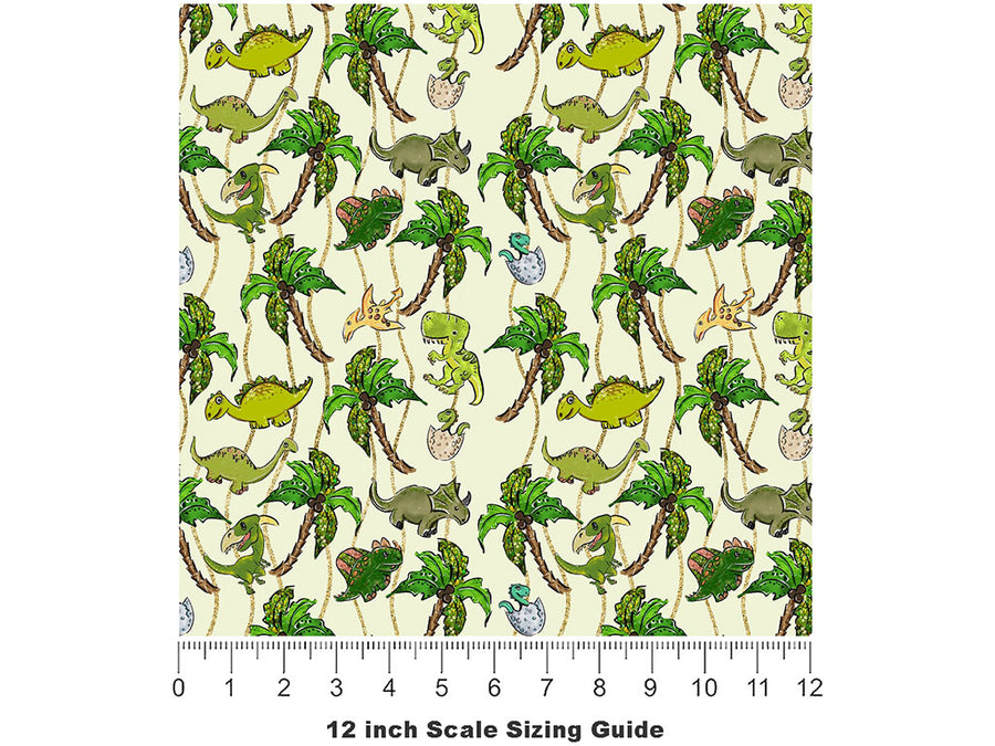 Prehistoric Party Dinosaur Vinyl Film Pattern Size 12 inch Scale~Rwraps Prehistoric Party Dinosaur Sizing Chart~2