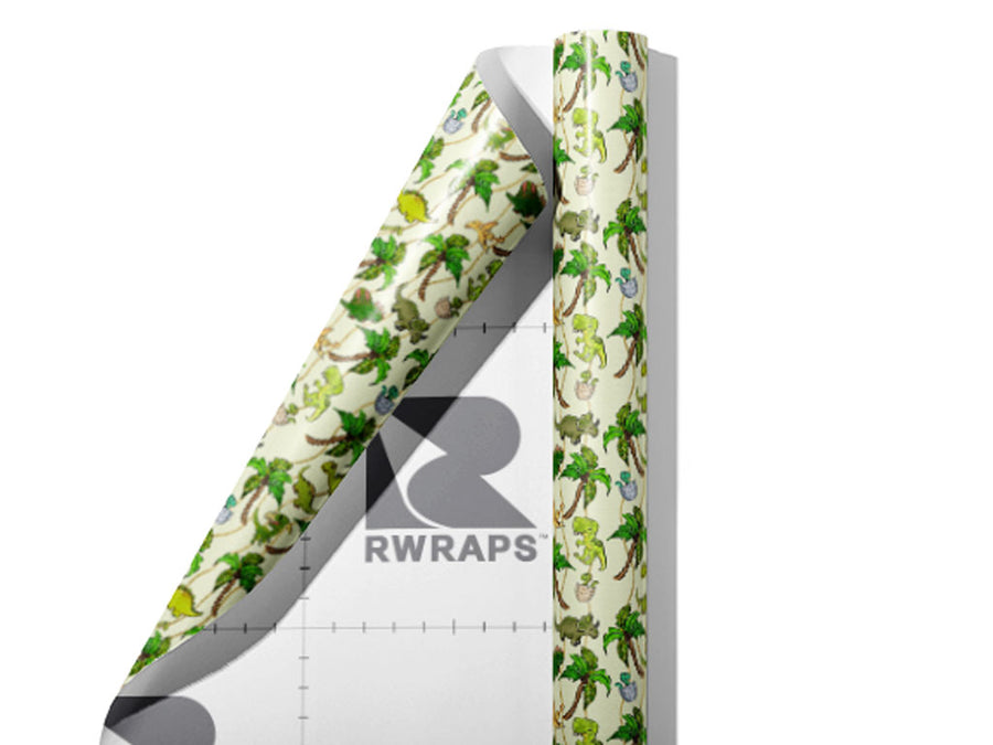 Prehistoric Party Dinosaur Wrap Film Sheets~Rwraps Series 914 Prehistoric Party Dinosaur Scrolled Sheet~3