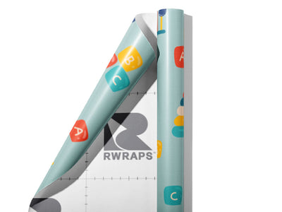 Preschool Playpen Toy Room Wrap Film Sheets~Rwraps Series 914 Preschool Playpen Toy Room Scrolled Sheet~3