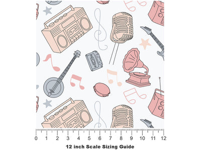 Press Record Music Vinyl Film Pattern Size 12 inch Scale~Rwraps Press Record Music Sizing Chart~2