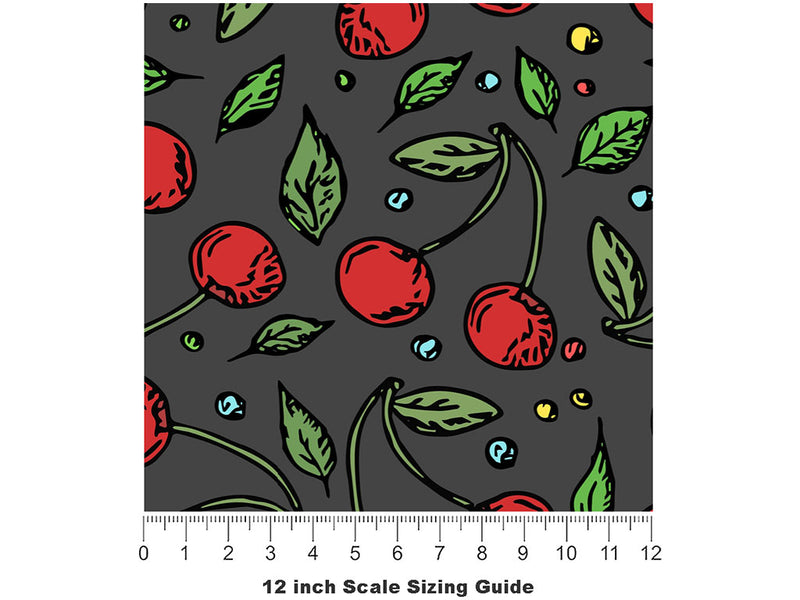 Pretty Orchard Fruit Vinyl Film Pattern Size 12 inch Scale~Rwraps Pretty Orchard Fruit Sizing Chart~2