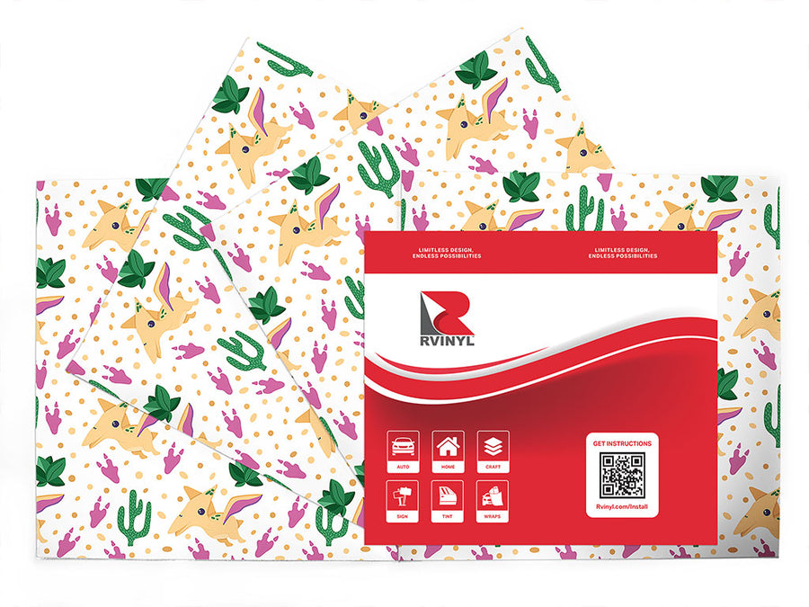 pretty pterodactyls dinosaur Craft Vinyl Sheet Pack