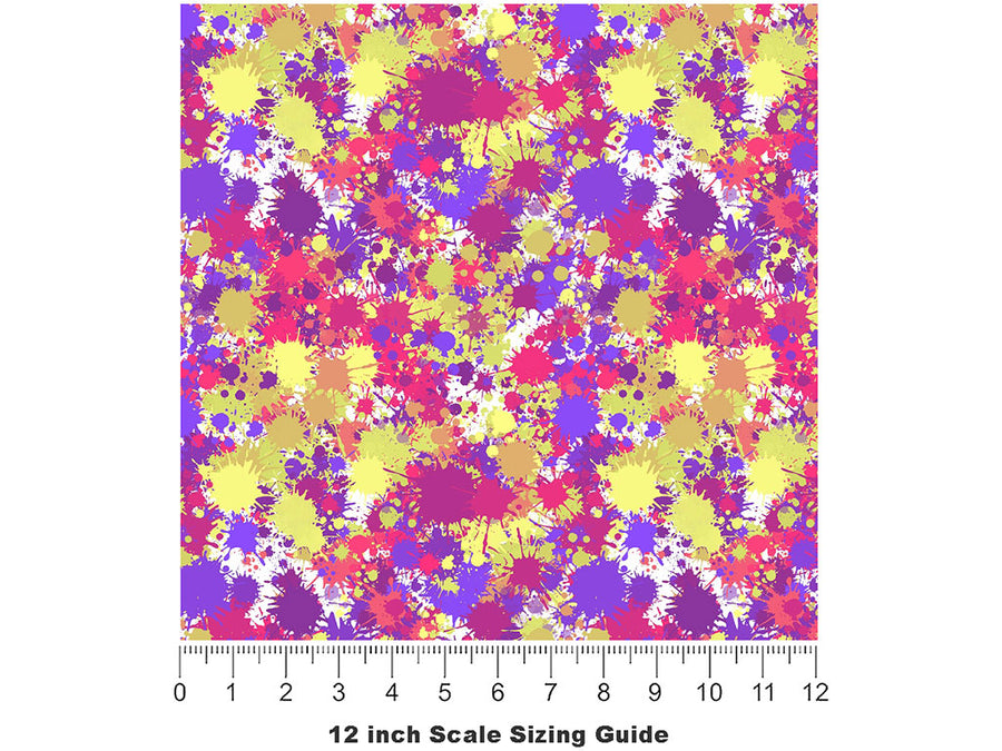 Pretty Waste Paint Splatter Vinyl Film Pattern Size 12 inch Scale~Rwraps Pretty Waste Paint Splatter Sizing Chart~2