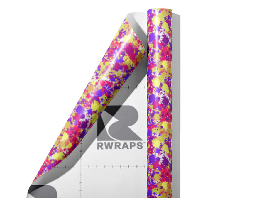 Pretty Waste Paint Splatter Wrap Film Sheets~Rwraps Series 914 Pretty Waste Paint Splatter Scrolled Sheet~3