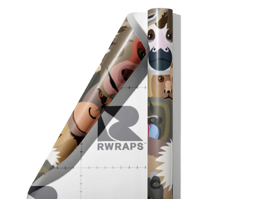 Primate Promenade Primate Wrap Film Sheets~Rwraps Series 914 Primate Promenade Primate Scrolled Sheet~3